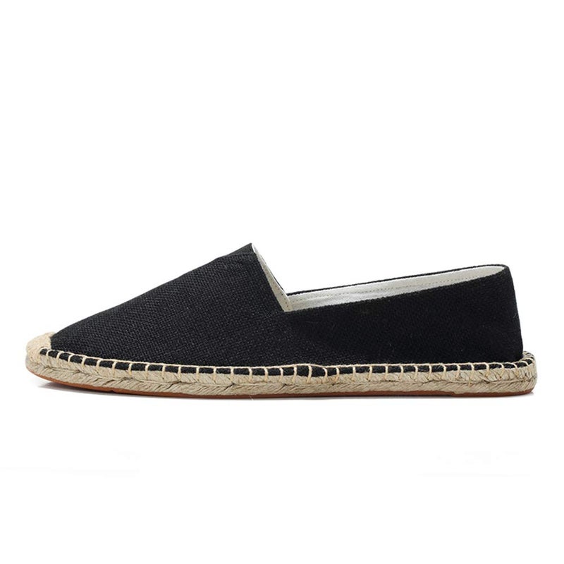 fereshte Unisex Espadrilles Flats Mens Womens Alpargata Breathable Slip On Canvas Shoes Black Label Size 44-270mm - US 11.5 Women/10 Men - Image 4